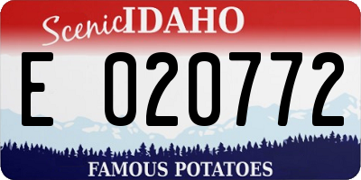 ID license plate E020772