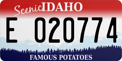ID license plate E020774