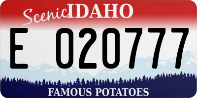 ID license plate E020777