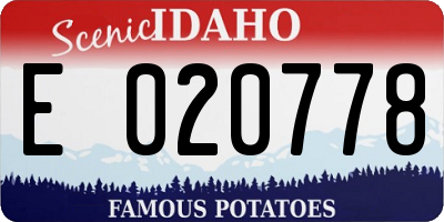 ID license plate E020778