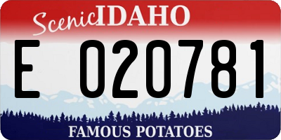 ID license plate E020781