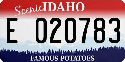 ID license plate E020783