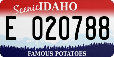 ID license plate E020788