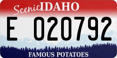 ID license plate E020792