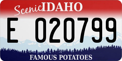 ID license plate E020799
