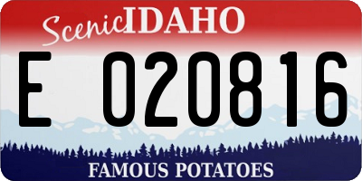 ID license plate E020816