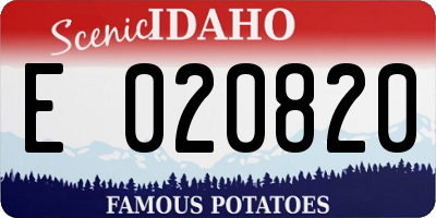 ID license plate E020820