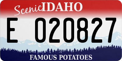 ID license plate E020827