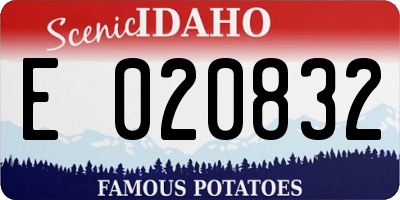 ID license plate E020832