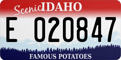 ID license plate E020847