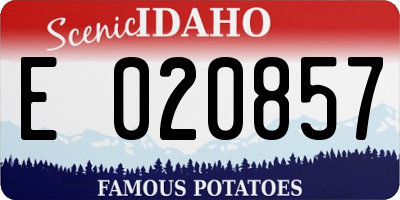 ID license plate E020857