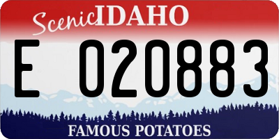 ID license plate E020883