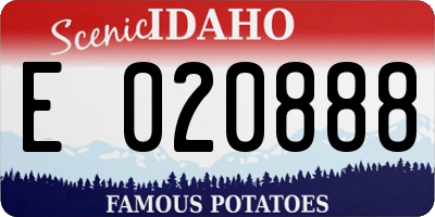 ID license plate E020888