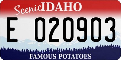 ID license plate E020903