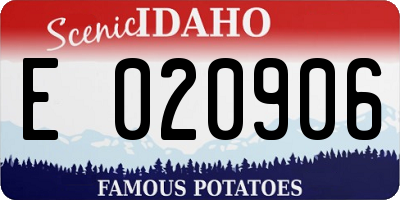 ID license plate E020906