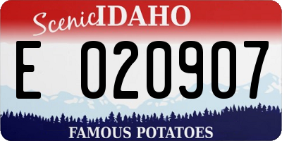 ID license plate E020907