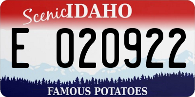 ID license plate E020922