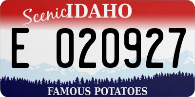 ID license plate E020927