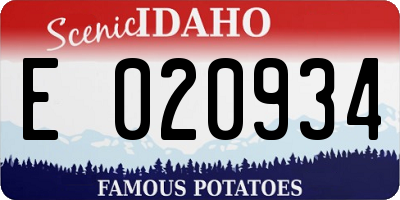 ID license plate E020934