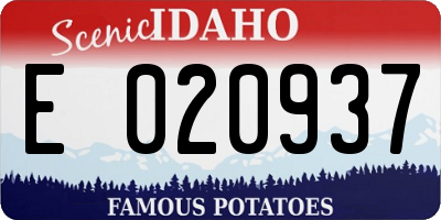 ID license plate E020937