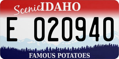 ID license plate E020940