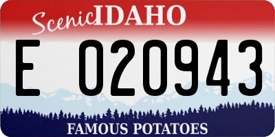 ID license plate E020943