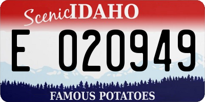 ID license plate E020949
