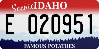ID license plate E020951