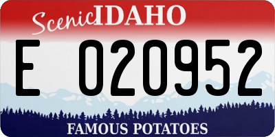 ID license plate E020952