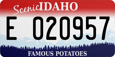 ID license plate E020957
