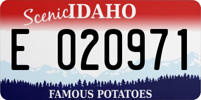 ID license plate E020971