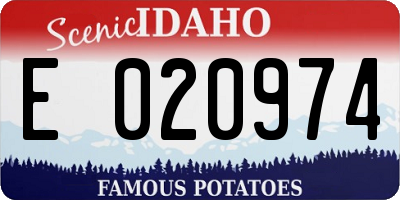 ID license plate E020974