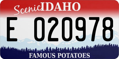 ID license plate E020978