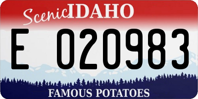 ID license plate E020983