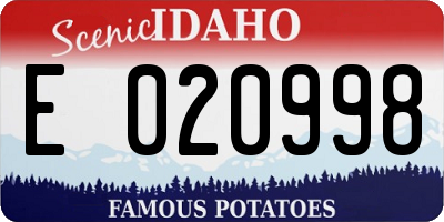 ID license plate E020998