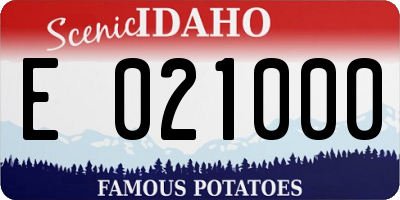 ID license plate E021000