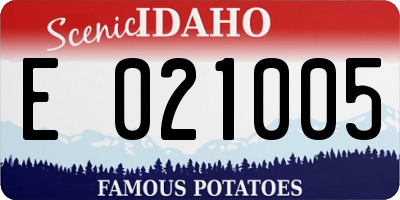 ID license plate E021005