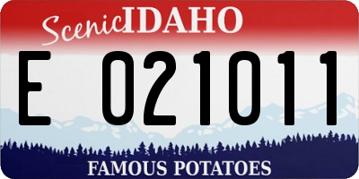 ID license plate E021011