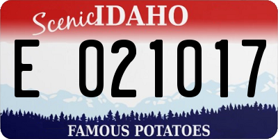 ID license plate E021017