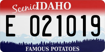 ID license plate E021019