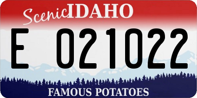 ID license plate E021022