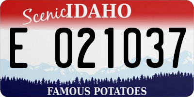 ID license plate E021037