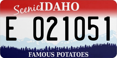 ID license plate E021051