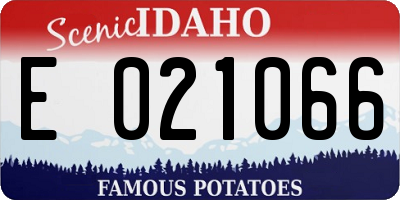 ID license plate E021066