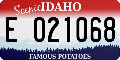 ID license plate E021068