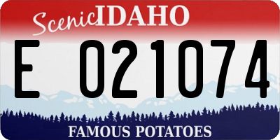 ID license plate E021074