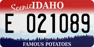 ID license plate E021089