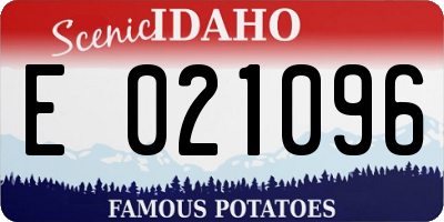 ID license plate E021096