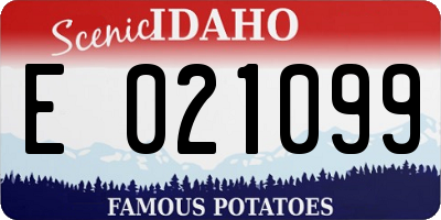 ID license plate E021099