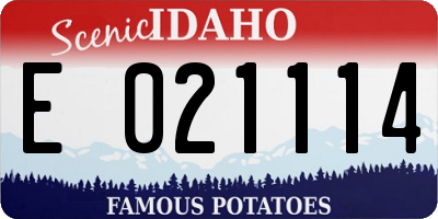 ID license plate E021114